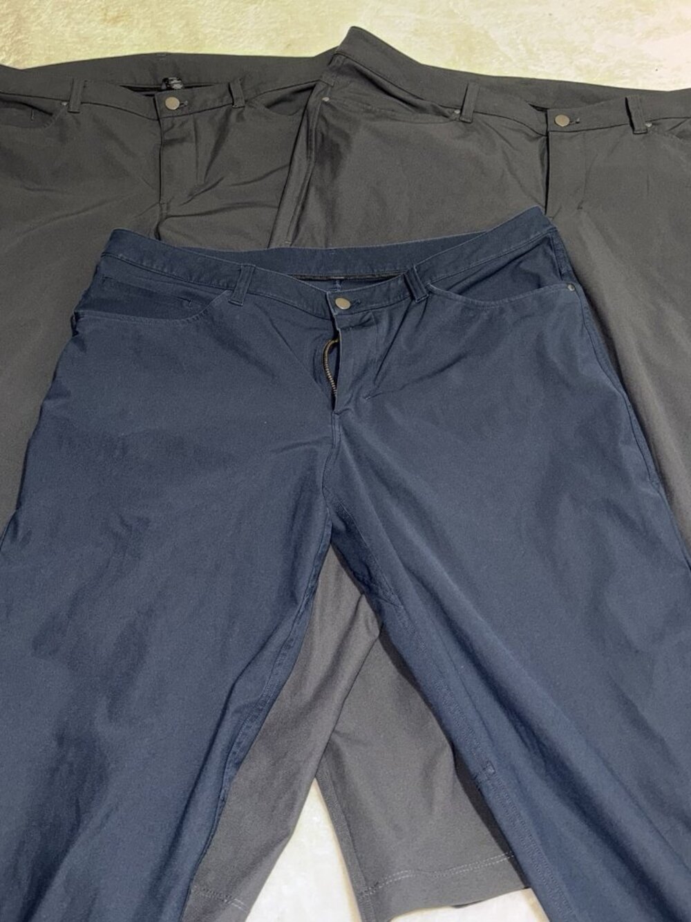 Lululemon ABC Pants Mens 36 Navy Gray Lot of 3 Slim Stretch Golf 27-30 Inseam